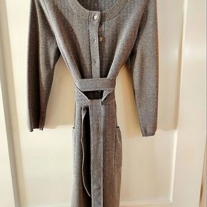 Theory Grey Wool Long Cardigan